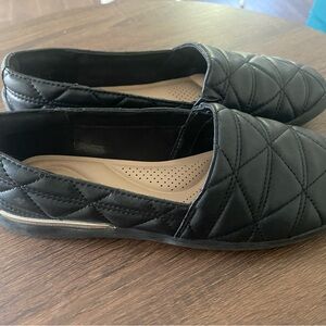 Black Quilted Slip-On Flats